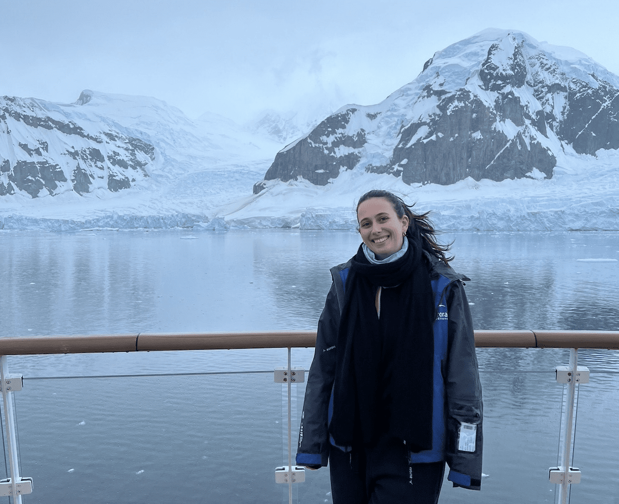 Aurora Expeditions Sasha Buch in Antarctica